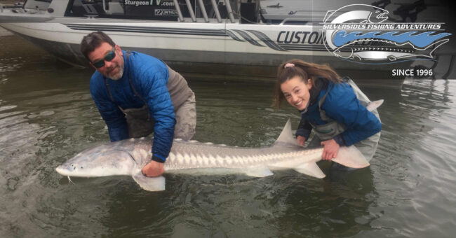 sturgeon fishing, family fishing, fraser river fishing, big fish