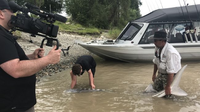 sturgeon fishing, sturgeon fishing bc, sturgeon fishing fraser river, feel the rush tv